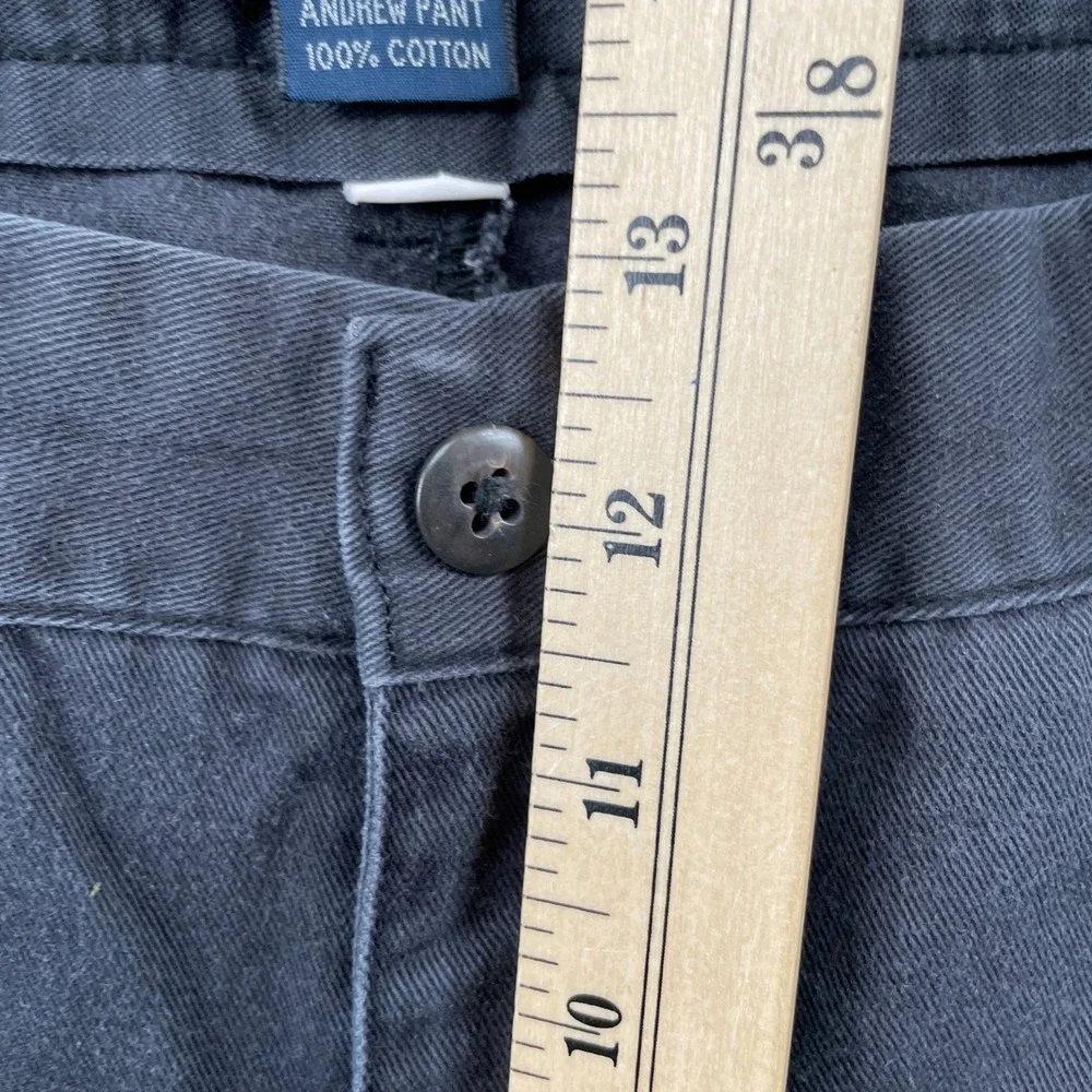 Polo Ralph Lauren Pants Mens 36 Black Andrew Pant Pleated Chino Cotton Frayed